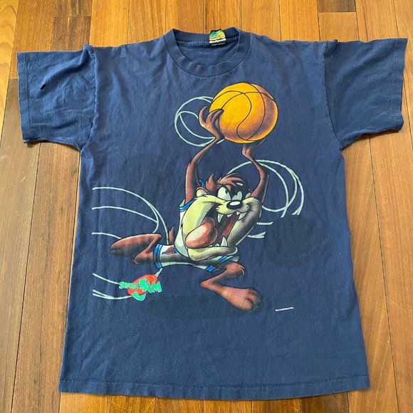 Vintage VTG 90s Space Jam Taz Shirt 1996 Looney Tunes Tasmanian Devil Tee Shirt